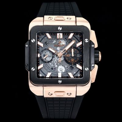 HUBLOT Factory Square Bang Unico  Black Steel Case Watch